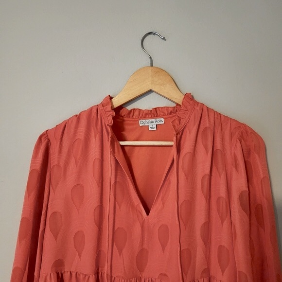 NWT Long Sleeve Coral Dress Ophelia Roe Size Small - Picture 4 of 10